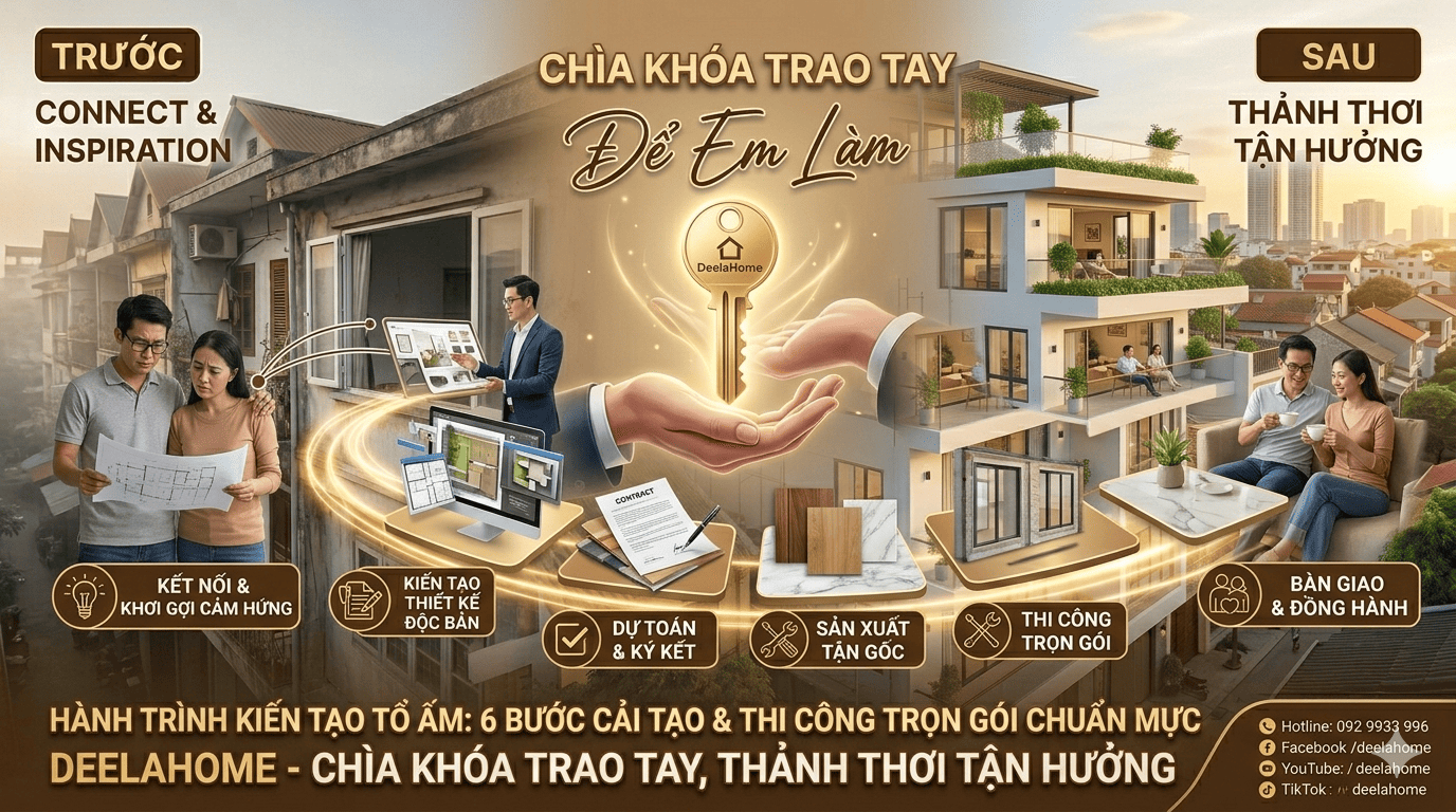Quy Trình Cải Tạo & Thi Công Trọn Gói 6 Bước Chuẩn Mực | DeelaHome
