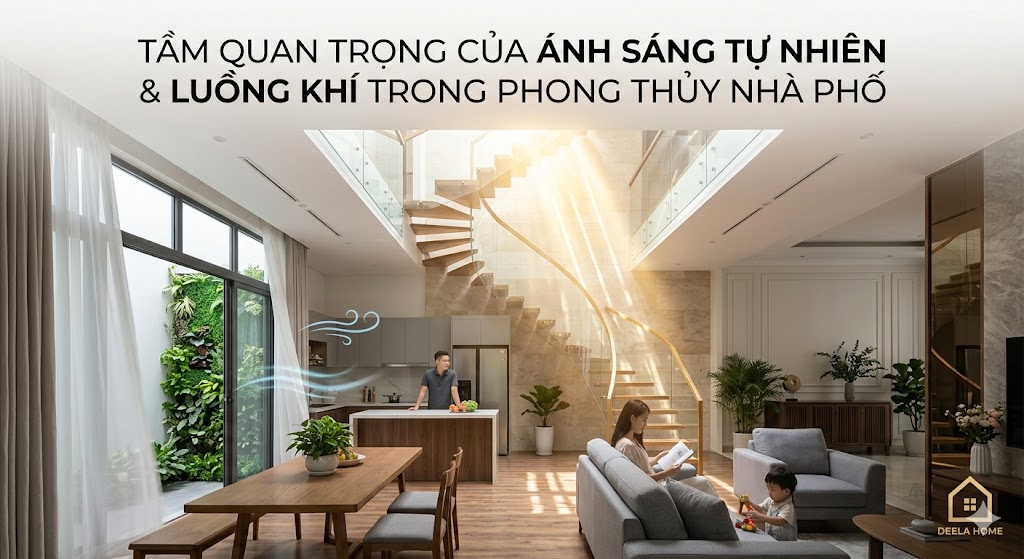 Tầm Quan Trọng Của Ánh Sáng Tự Nhiên Và Luồng Khí Trong Phong Thủy Nhà Phố