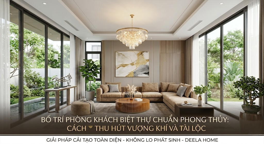 Bố Trí Phòng Khách Biệt Thự Chuẩn Phong Thủy: Cách Thu Hút Vượng Khí Và Tài Lộc