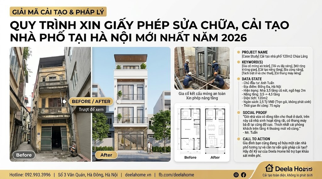 Quy Trình Xin Giấy Phép Sửa Chữa, Cải Tạo Nhà Phố Tại Hà Nội Mới Nhất Năm 2026