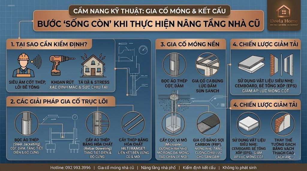Gia Cố Móng Và Kết Cấu: Bước "Sống Còn" Khi Thực Hiện Nâng Tầng Nhà Cũ