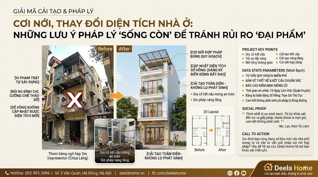 Cơi Nới, Thay Đổi Diện Tích Nhà Ở: Những Lưu Ý Pháp Lý "Sống Còn" Để Tránh Rủi Ro "Đại Phẫu"
