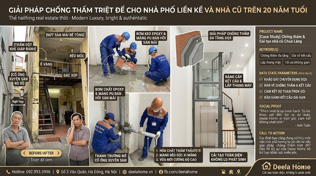 Giải Pháp Chống Thấm Triệt Để Cho Nhà Phố Liền Kề Và Nhà Cũ Trên 20 Năm Tuổi