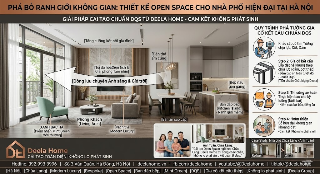 Phá Bỏ Ranh Giới Không Gian: Thiết Kế Open Space Cho Nhà Phố Hiện Đại Tại Hà Nội