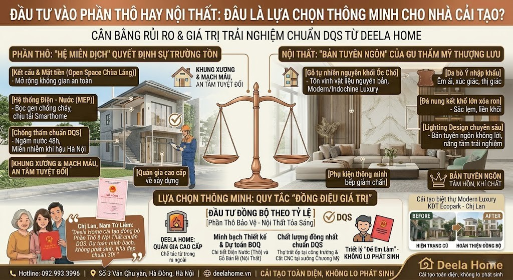 Đầu Tư Vào Phần Thô Hay Nội Thất: Đâu Là Lựa Chọn Thông Minh Cho Nhà Cải Tạo?