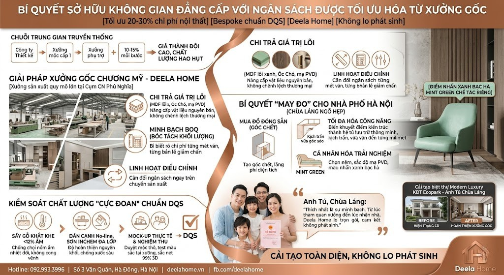 Bí quyết sở hữu không gian đẳng cấp với ngân sách được tối ưu hóa từ xưởng gốc.