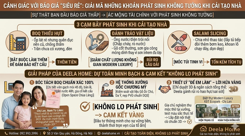 Cảnh giác với báo giá "siêu rẻ": Những phát sinh không tưởng trong quá trình sửa nhà.